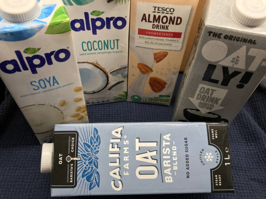A selection of non-dairy milks